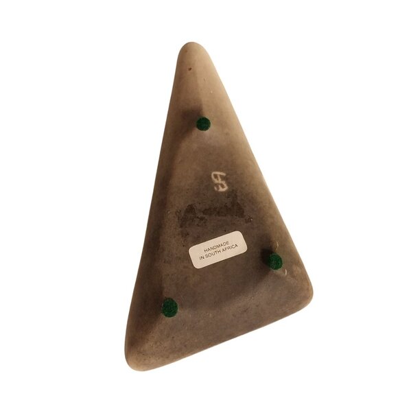 Raku PottGeometric Ceramic Triangle Dish From South Africa With Multicolor Desig - Picture 4 of 7